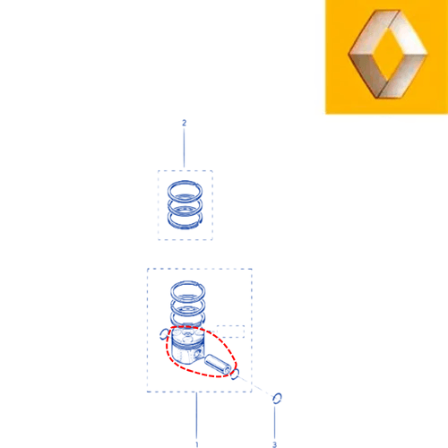 RN 477121-4X 7701477121 PISTAO 0,50 MOT G9U 2.5 16V MASTER -jg c4- 2